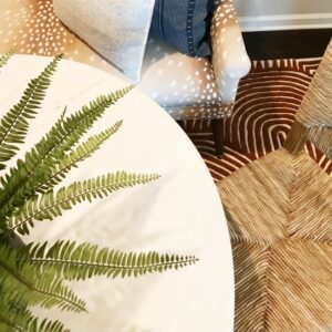 apartment houseplants faux palm fronds table