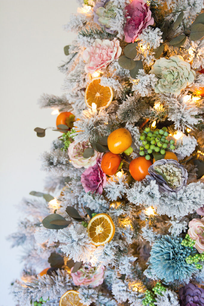 citrus christmas tree theme fruit