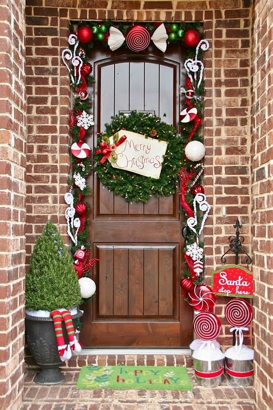 santas workshop candy cane front door evolve blog