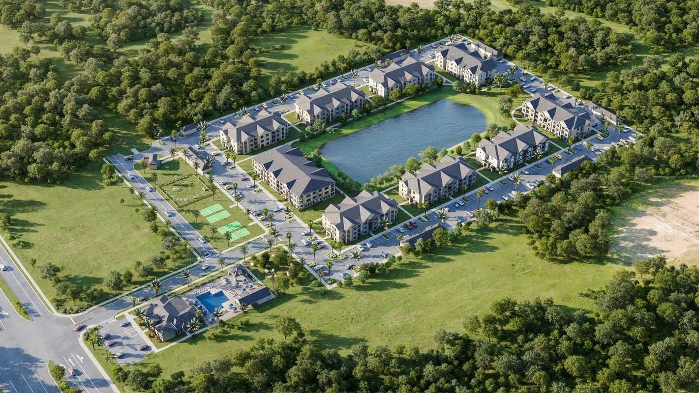 aerial view of evolve at grove park