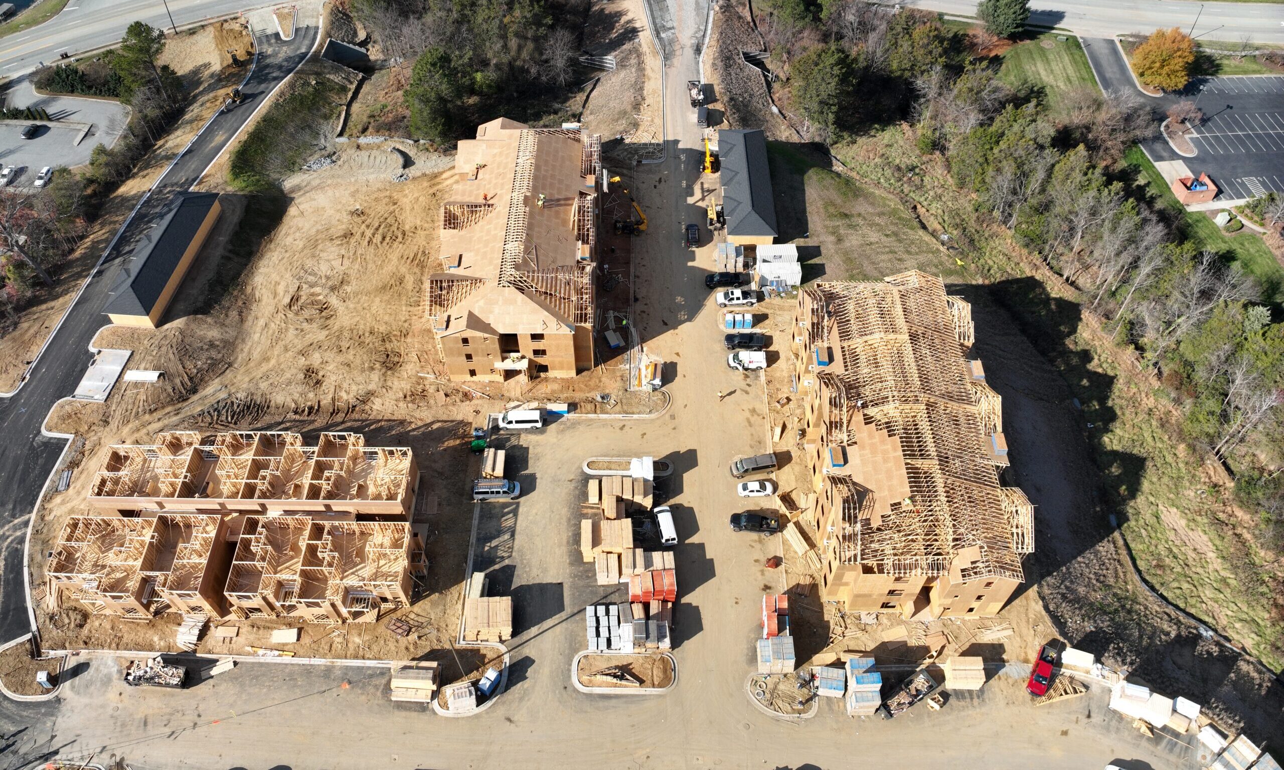 evolve-deep-river-aerial-framing Evolve Deep River aerial construction framing
