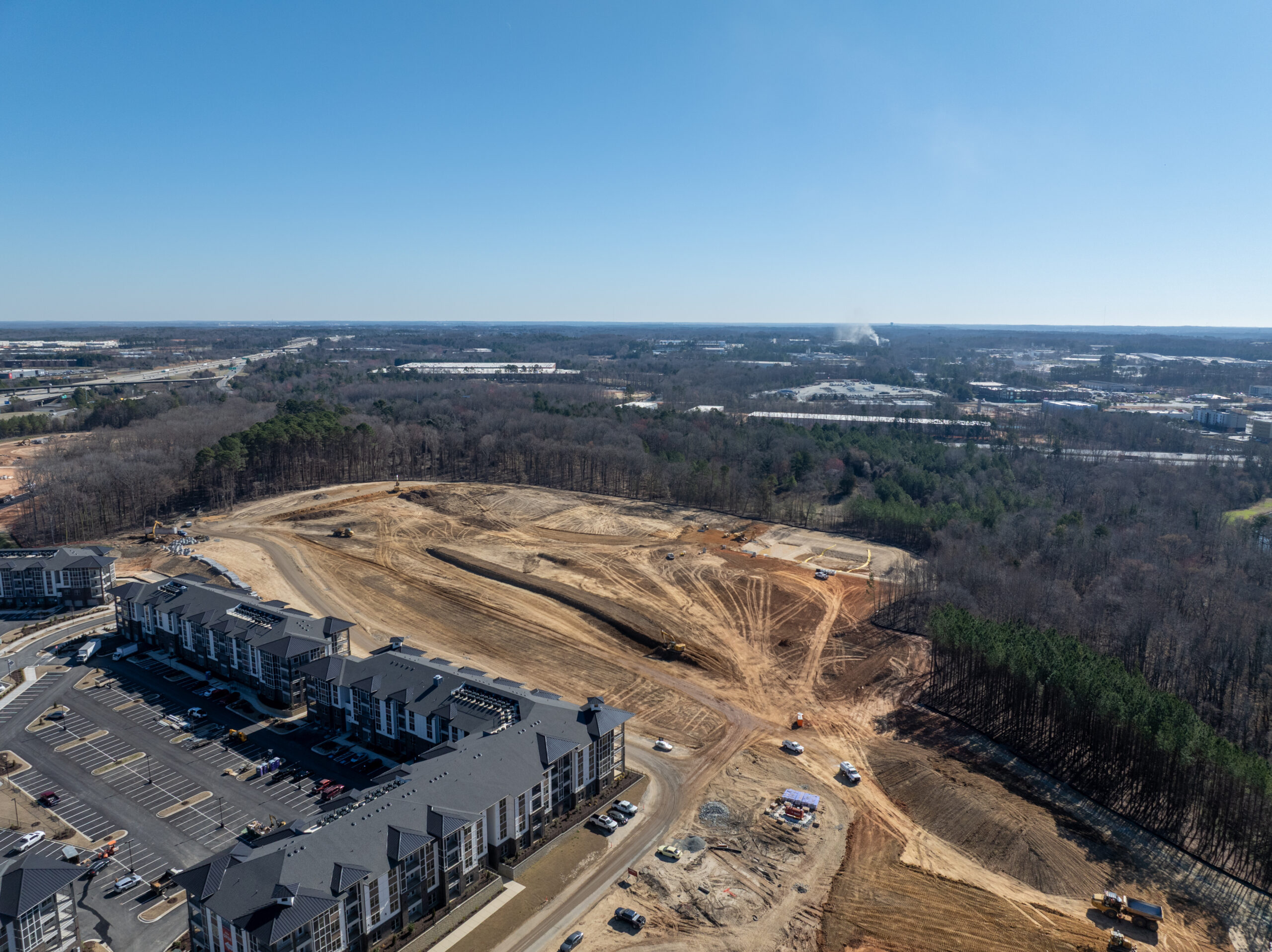 Evolve Northlake construction site aerial view