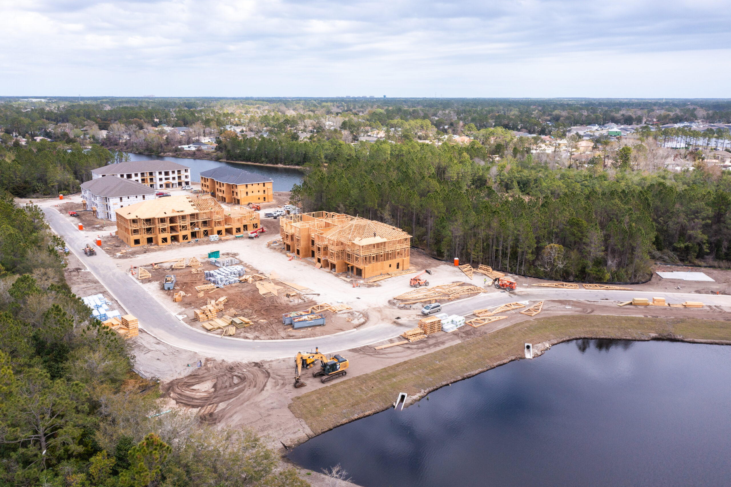 Evolve Palm Coast aerial view of community construction