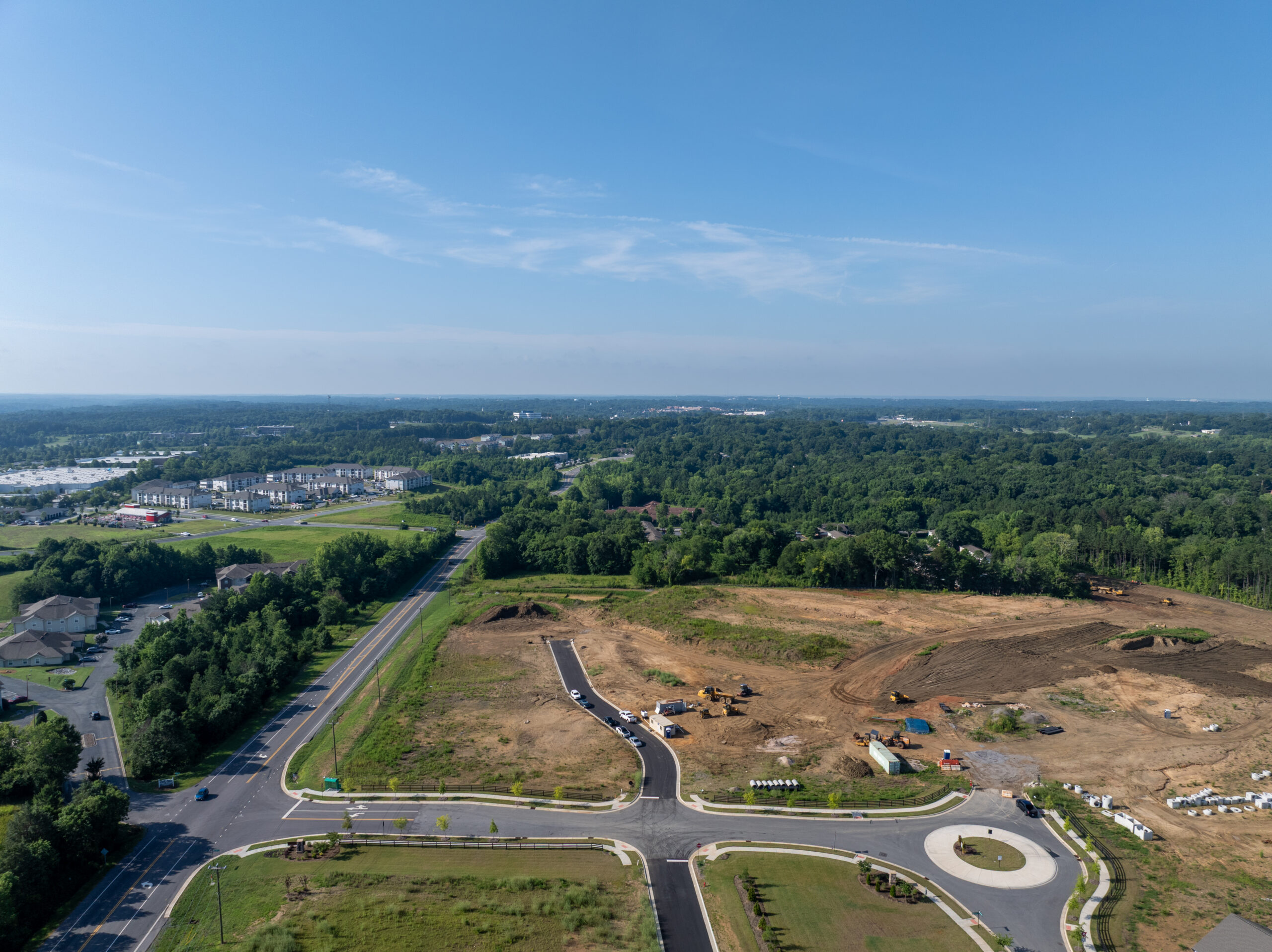 aerial view of construction at Evolve Concord Lake