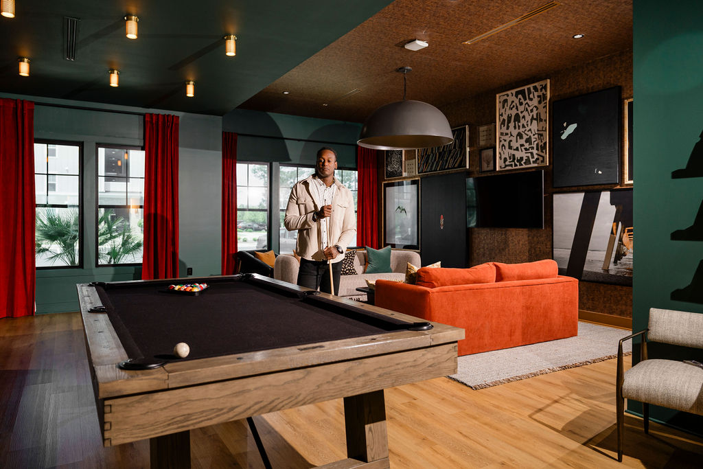 playing billiards in clubhouse at Evolve Waterford