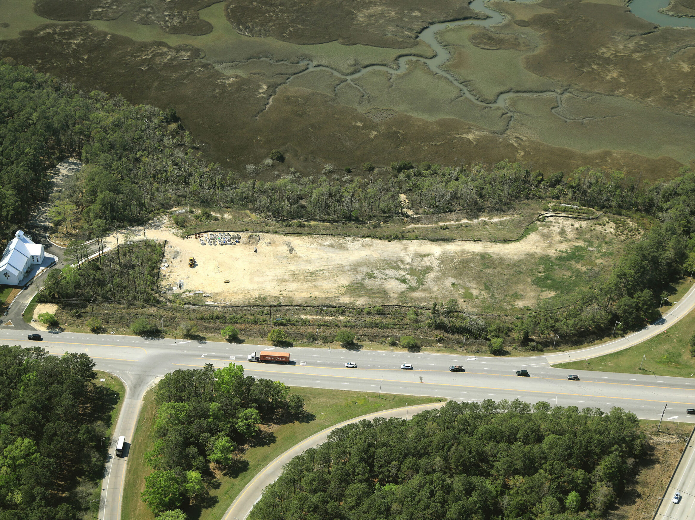 aerial view of hawthorne at clements ferry property
